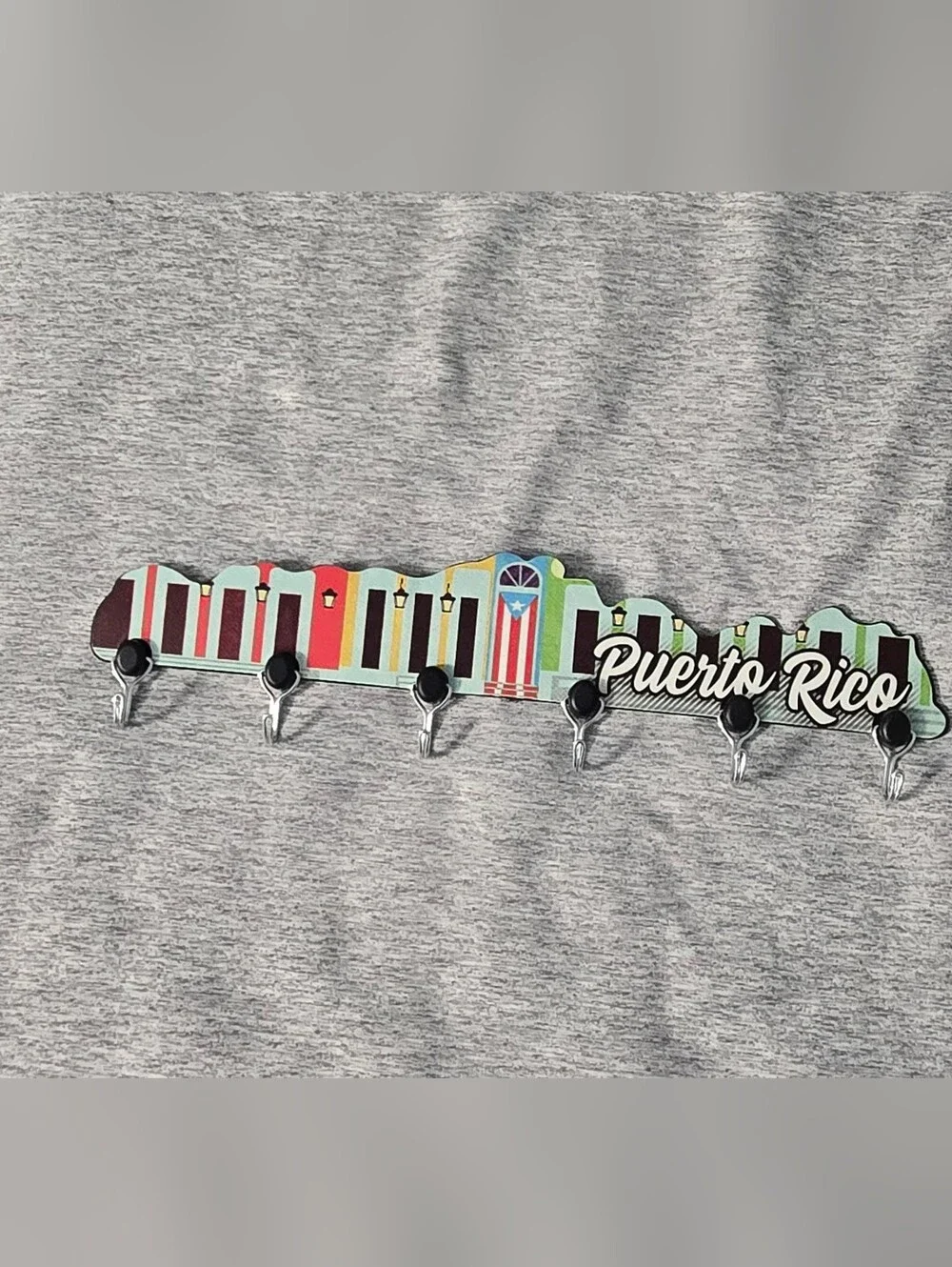 Puerto Rico Colorful Door Wall Hook Rack - Black & Multicolor